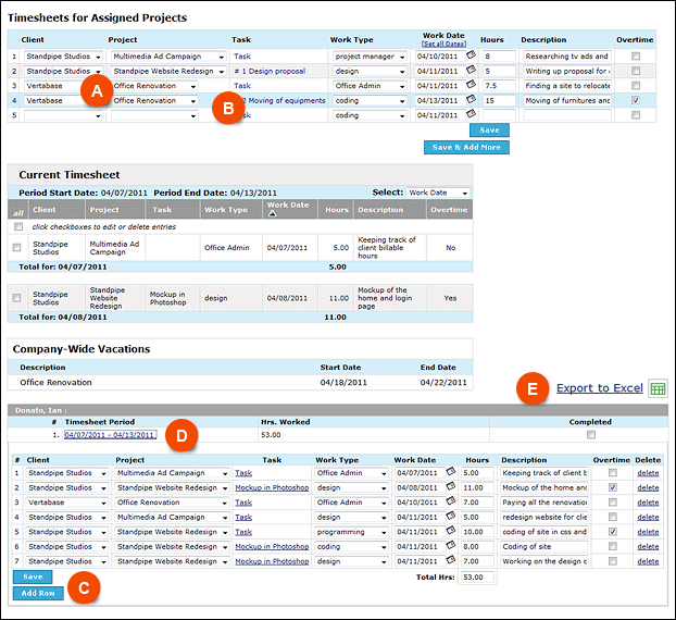 Vertabase Online Timesheets