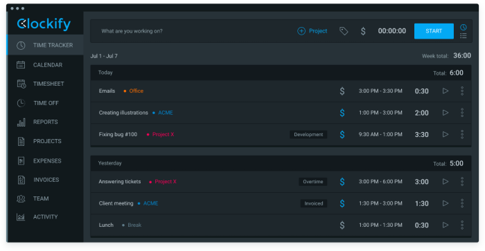 Can Clockify detect idle time • Clockk