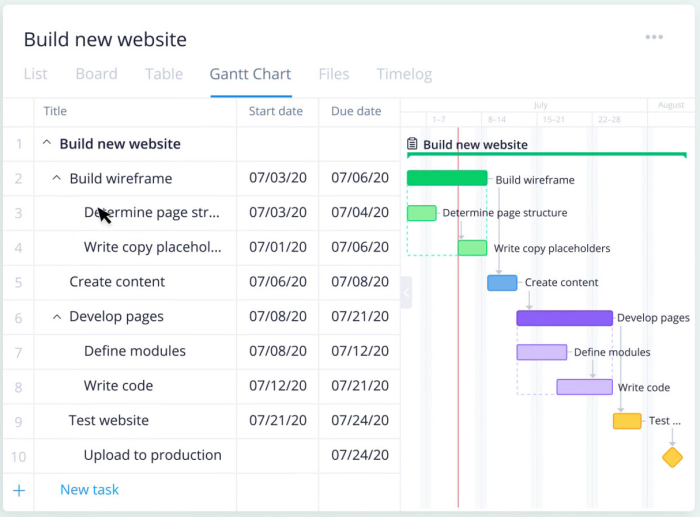 website project management software