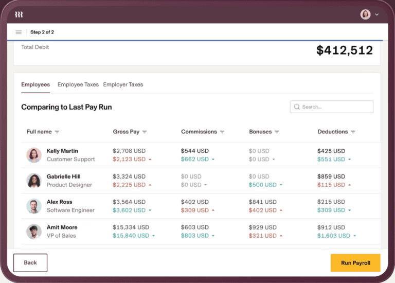 Rippling payroll view