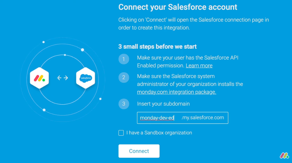 Connecting to Salesforce.