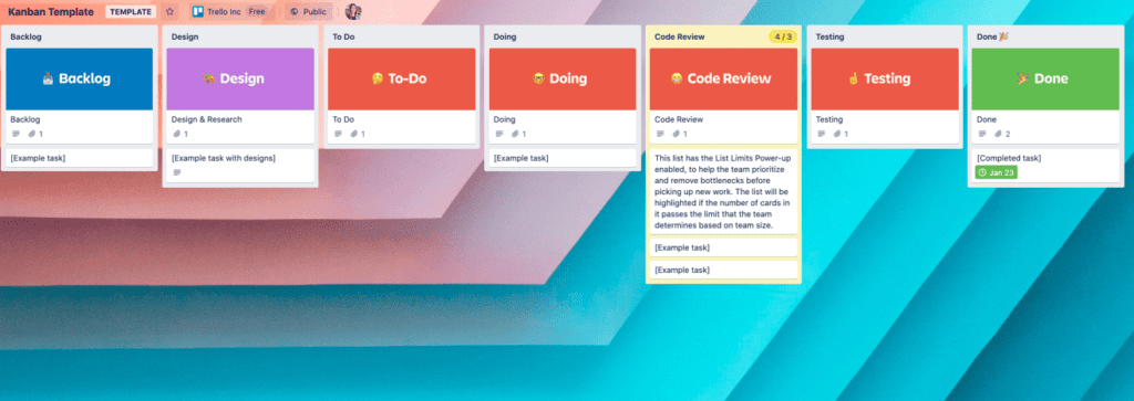 Trello's kanban.