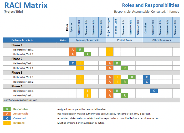 different type of responsibility assignment matrix