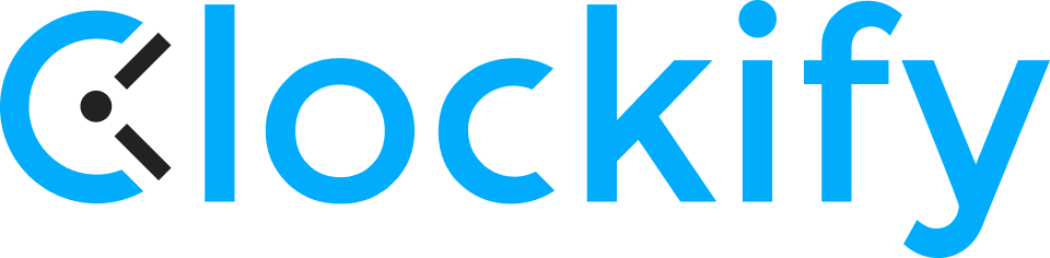 Transparent clockify logo.