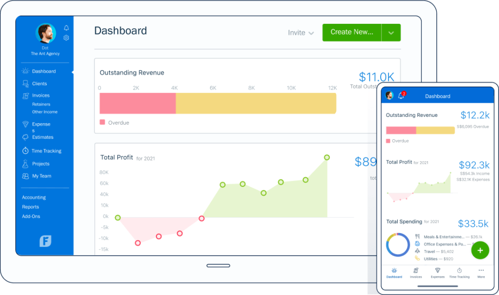 Freshbooks Premium mobile. 