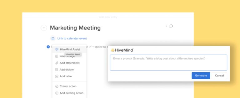Hive’s latest AI feature, HiveMind.