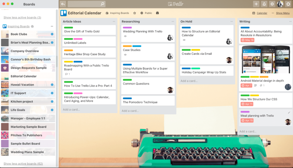 The Kanban format Trello follows is highly visual and easy to navigate.