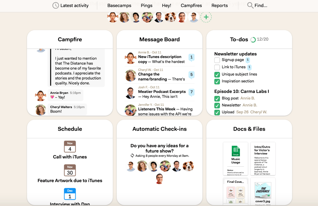 Basecamp Collaboration Hub.