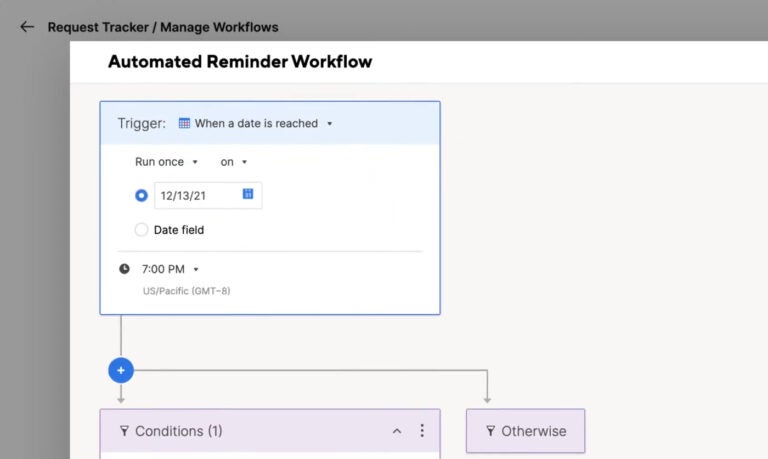 Automated reminder workflows for Smartsheet users.