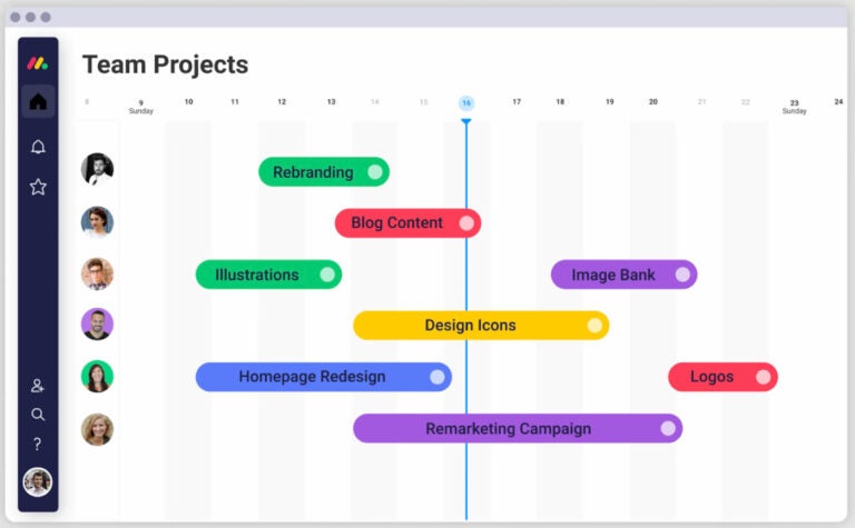 Gantt chart project tracking.